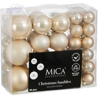 BOMBKA DEKORACYJNA PLASTIKOWA BEZPIECZNA 46SZT CREAM