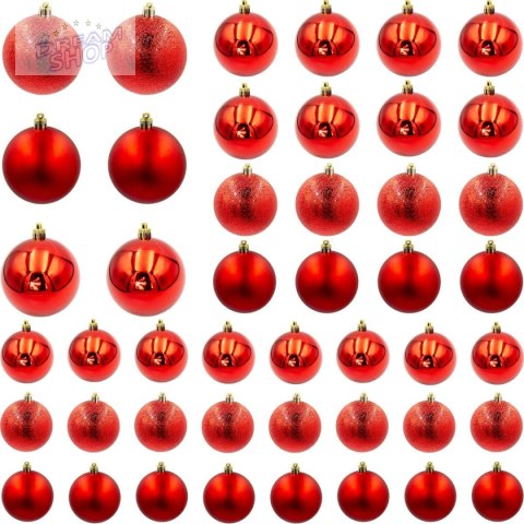 BOMBKA DEKORACYJNA PLASTIKOWA BEZPIECZNA 46SZT CZERWONA MICA