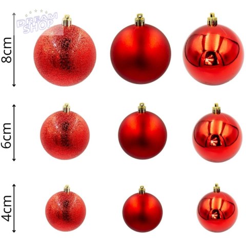 BOMBKA DEKORACYJNA PLASTIKOWA BEZPIECZNA 46SZT CZERWONA MICA