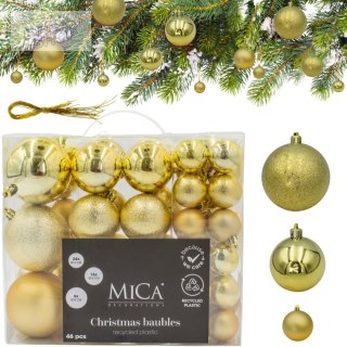 BOMBKA DEKORACYJNA PLASTIKOWA BEZPIECZNA 46SZT ZŁOTA MICA