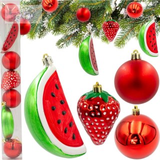 BOMBKA DEKORACYJNA PLASTIKOWA BEZPIECZNA 7SZT TRUSKAWKA ARBUZ