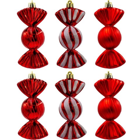 BOMBKA FORMÓWKA PLASTIKOWA BEZPIECZNA CUKIERKI 6SZT MICA CZERWONE