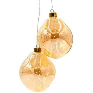 BOMBKA FORMÓWKA SZKLANA KROPLA 2SZT LED 12CM GOLD