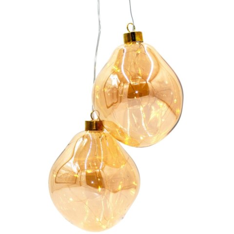 BOMBKA FORMÓWKA SZKLANA KROPLA 2SZT LED 12CM GOLD