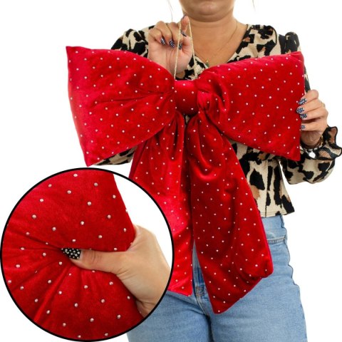 KOKARDA DEKORACYJNA CZERWONA 39x50CM MICA