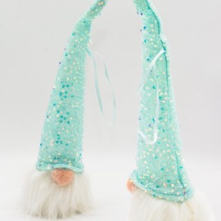 MIKOŁAJ DEKORACYJNY LED 25CM BŁĘKITNY