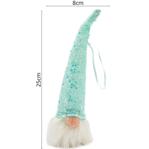 MIKOŁAJ DEKORACYJNY LED 25CM BŁĘKITNY