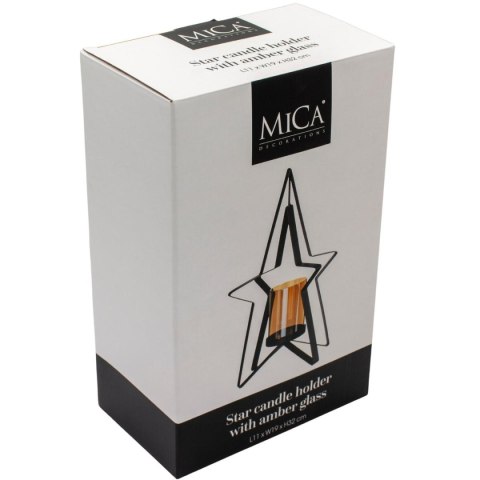ŚWIECZNIK METALOWY 31,5CM GWIAZDA MICA
