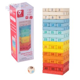 CLASSIC WORLD Drewniana Kolorowa Gra Wieża Deluxe Jenga