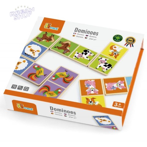 Drewniana gra Domino Farma Viga Toys 28 elementów Drewniana gra Domino Farma Viga Toys 28 elementów