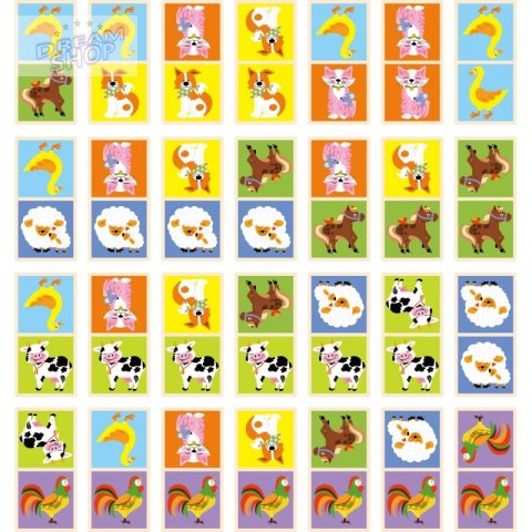 Drewniana gra Domino Farma Viga Toys 28 elementów Drewniana gra Domino Farma Viga Toys 28 elementów