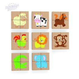 Drewniane Puzzle Magnetyczne Zwierzęta Układanka Viga Toys