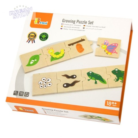 Drewniane Puzzle Rosnące zwierzątka i rośliny Viga Toys Drewniane Puzzle Rosnące zwierzątka i rośliny Viga Toys