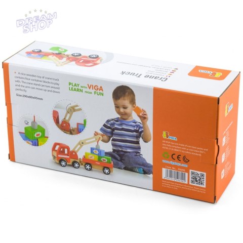 Drewniany Dźwig z kontenerami Viga Toys Drewniany Dźwig z kontenerami Viga Toys
