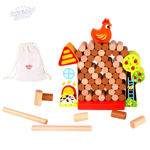 TOOKY TOY Gra Jenga Spadająca Kura Drewniana Farma TOOKY TOY Gra Jenga Spadająca Kura Drewniana Farma