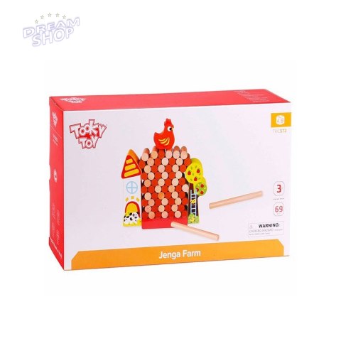 TOOKY TOY Gra Jenga Spadająca Kura Drewniana Farma TOOKY TOY Gra Jenga Spadająca Kura Drewniana Farma