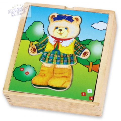 Viga Drewniana Układanka Logiczna Puzzle Ubierz Misia Dziewczynkę Viga Drewniana Układanka Logiczna Puzzle Ubierz Misia Dziewczynkę