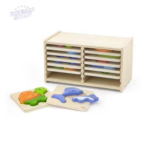 Viga Toys Puzzle drewniane 12 plansz Viga Toys Puzzle drewniane 12 plansz
