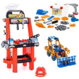 Zestaw Majsterkowicza "Super Mechanik" + Zestaw Narzędzi Klocki Konstrukcyjne "Wynalzca" Wader QT Polesie