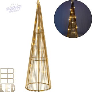 CHOINKA DEKORACYJNA ZŁOTA LED CIEPŁY BIAŁY 40CM