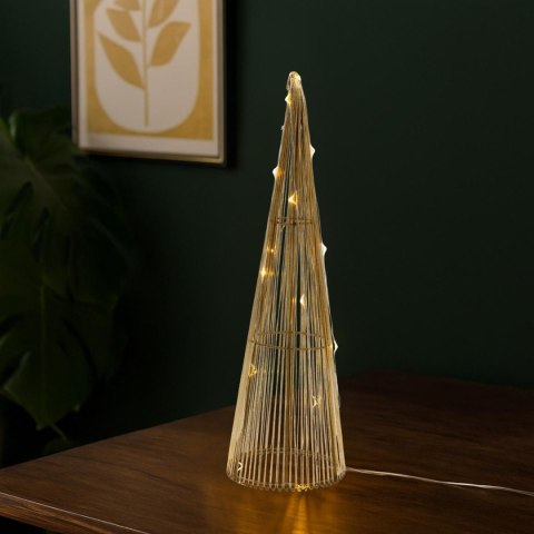 CHOINKA DEKORACYJNA ZŁOTA LED CIEPŁY BIAŁY 40CM