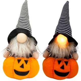 FIGURKA DEKORACYJNA NA DYNI 35CM LED HALLOWEEN POMARAŃCZOWY