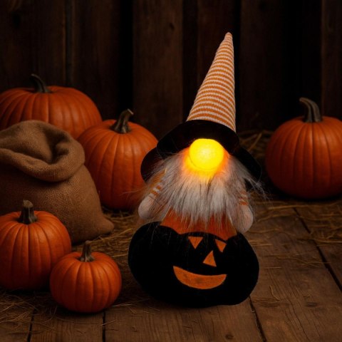 FIGURKA DEKORACYJNA NA DYNI CZARNEJ 25CM LED HALLOWEEN