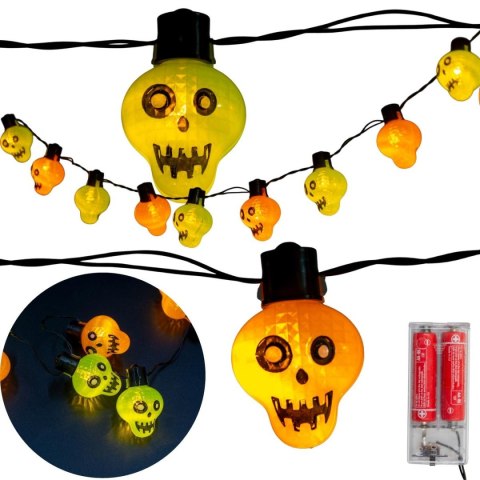 GIRLANDA HALLOWEEN CZASZKI 10LED