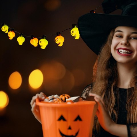 GIRLANDA HALLOWEEN CZASZKI 10LED