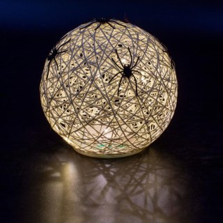 KULA DEKORACYJNA LAMPKA Z PAJĄKIEM LED 15CM HALLOWEEN BIAŁA
