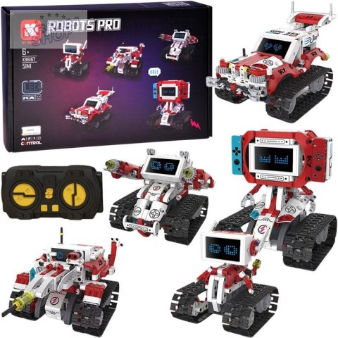 Klocki Techniczne Robots Pro 5w1 Zestaw z Pilotem i Ekranem LED RC0741