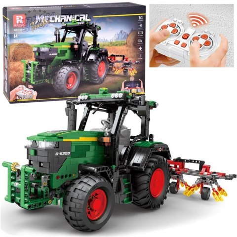 Klocki konstrukcyjne - Zdalnie sterowany TRAKTOR z bronami 1664-ele ZA5798