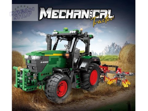 Klocki konstrukcyjne - Zdalnie sterowany TRAKTOR z bronami 1664-ele ZA5798