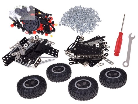 Klocki konstrukcyjne metalowa CIĘŻARÓWKA terenowa + narzędzia 475ele ZA5899