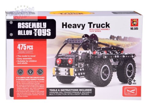 Klocki konstrukcyjne metalowa CIĘŻARÓWKA terenowa + narzędzia 475ele ZA5899