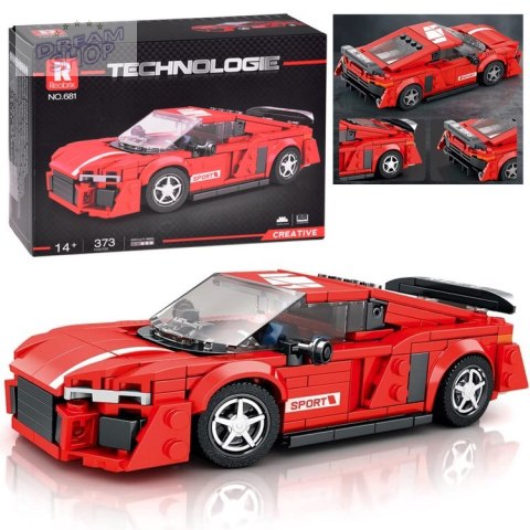 Klocki techniczne Auto CZERWONE w stylu sportowego coupe 373-ele ZA5782