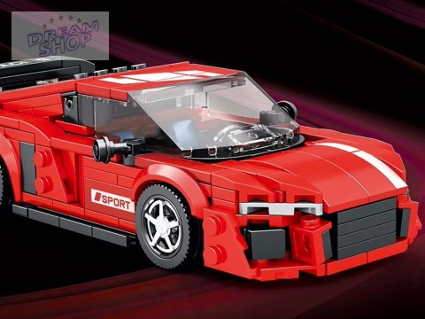 Klocki techniczne Auto CZERWONE w stylu sportowego coupe 373-ele ZA5782