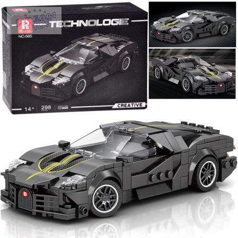Klocki techniczne Sportowe auto CZARNE LUKSUSOWE hiperauto 298-ele ZA5785