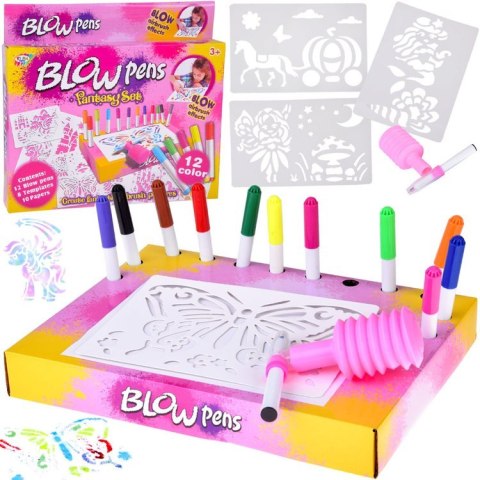 Kreatywny zestaw plastyczny - malowanie pompką pisakami i szablonami ZA5709