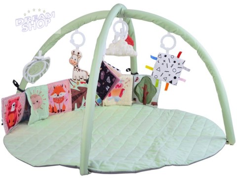 Mata Edukacyjna z Pałąkiem + Zabawki Gryzak Książeczka Kontrastowa ZA5828