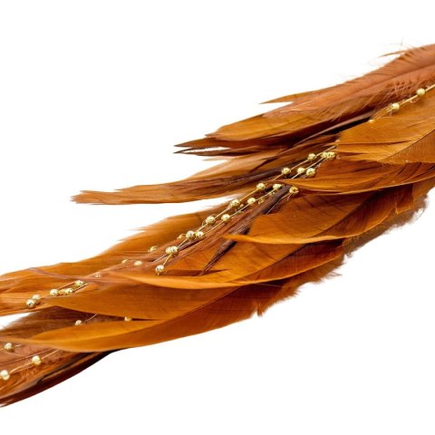 PTASZEK DEKORACYJNY NA KLIPSIE 38CM BRĄZOWO MIEDZIANY