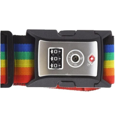 UNIWERSALNY PAS ZABEZPIECZAJĄCY DO WALIZKI SPINAJĄCY 180x5CM NA SZYFR PROWORLD MULTIKOLOR