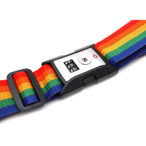 UNIWERSALNY PAS ZABEZPIECZAJĄCY DO WALIZKI SPINAJĄCY 180x5CM NA SZYFR PROWORLD MULTIKOLOR