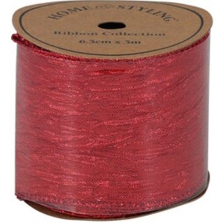 WSTĄŻKA KARBOWANA 6,3CMx3M CZERWONA