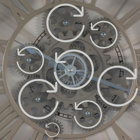 ZEGAR ŚCIENNY OBROTOWY MECHANIZM 38CM CAPPUCCINO