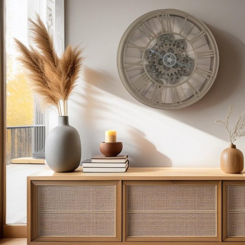 ZEGAR ŚCIENNY OBROTOWY MECHANIZM 38CM CAPPUCCINO