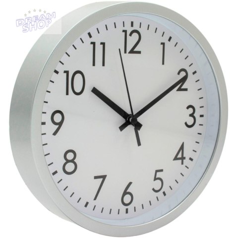 ZEGAR ŚCIENNY PP 20CM SREBRNY