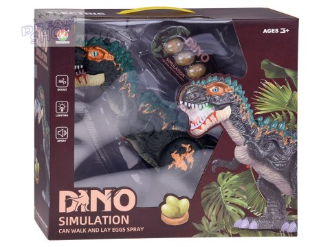 Duży dinozaur robot chodzi ryczy ZNOSI JAJKA efekty świetlne para ZA5716