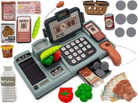 Edukacyjna sklepowa kasa fiskalna - mikrofon, waga, koszyk, akcesoria Przecena 3