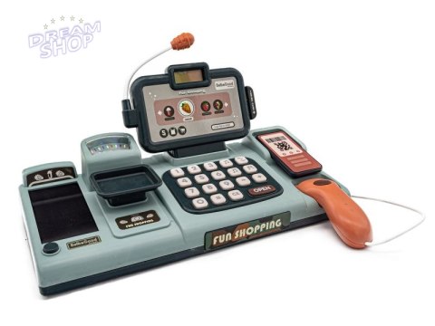 Edukacyjna sklepowa kasa fiskalna - mikrofon, waga, koszyk, akcesoria Przecena 3
